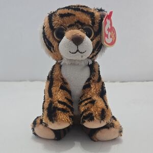 Ty Plush Tiger Toy - Brown and White